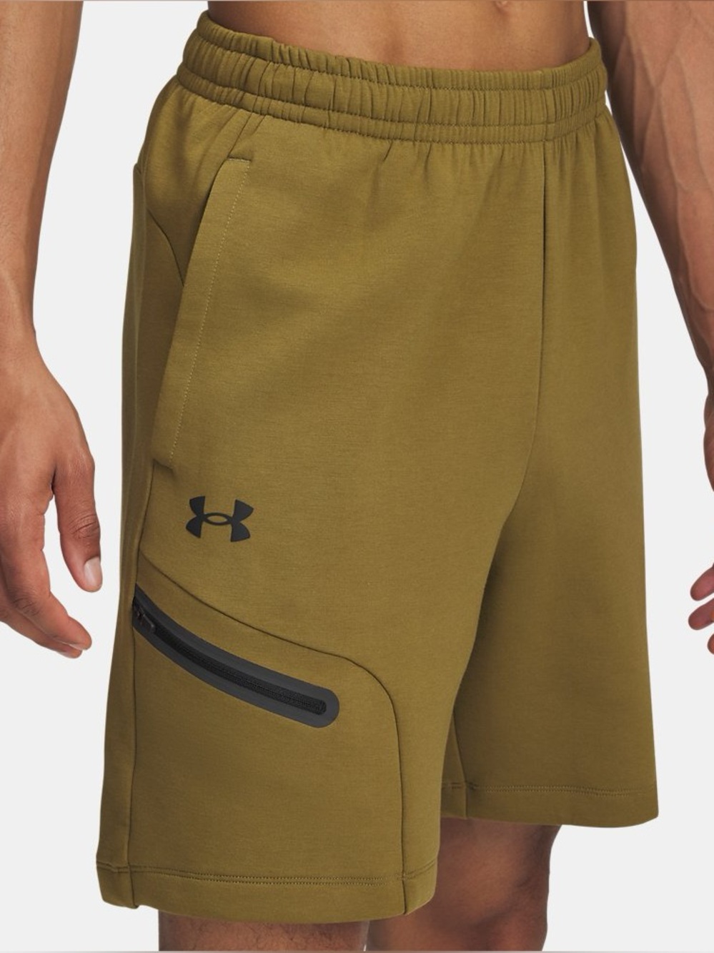 NWT Under‎ Armour Men's Unstoppable Fleece Olive Green Performance Shorts Small